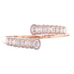 Bracelet de diamants ovales avec manchette en or massif 18 carats