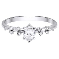 Oval Diamond Engagement 0.38ct Ring