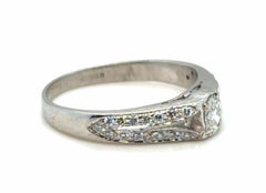 Oval Diamond Engagement Ring .42ct Platinum 950 Trademarked ETJ