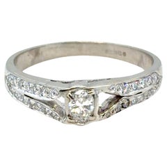 Oval Diamond Engagement Ring .42ct Platinum 950 Trademarked ETJ