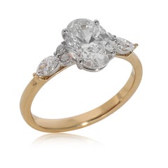 Oval Diamond Engagement Ring in 18k Gold/Platinum GIA G SI2 2.00 CTW