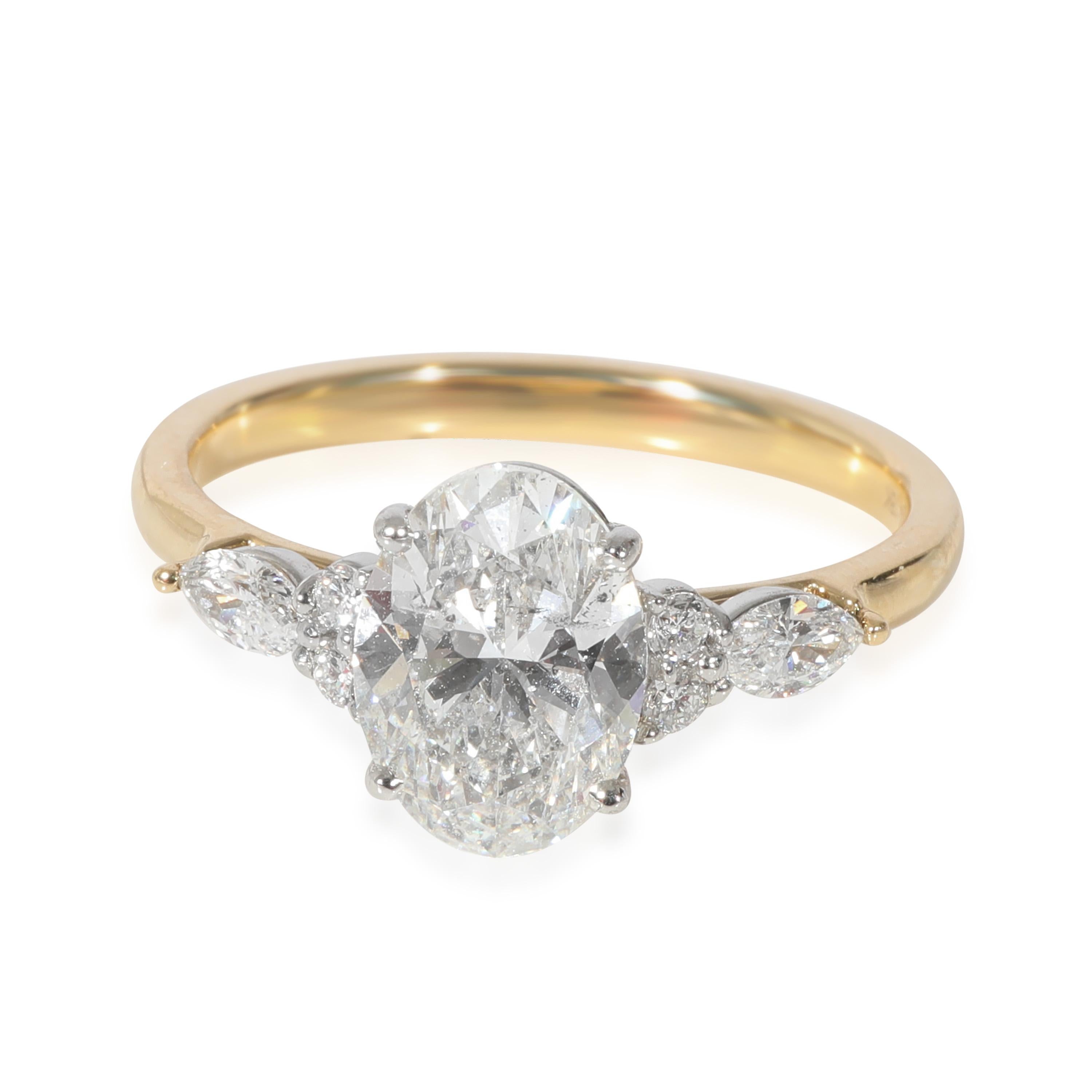 Ovaler Diamant-Verlobungsring aus 18k Gold/Platin GIA G SI2 2,00 CTW im Angebot 1
