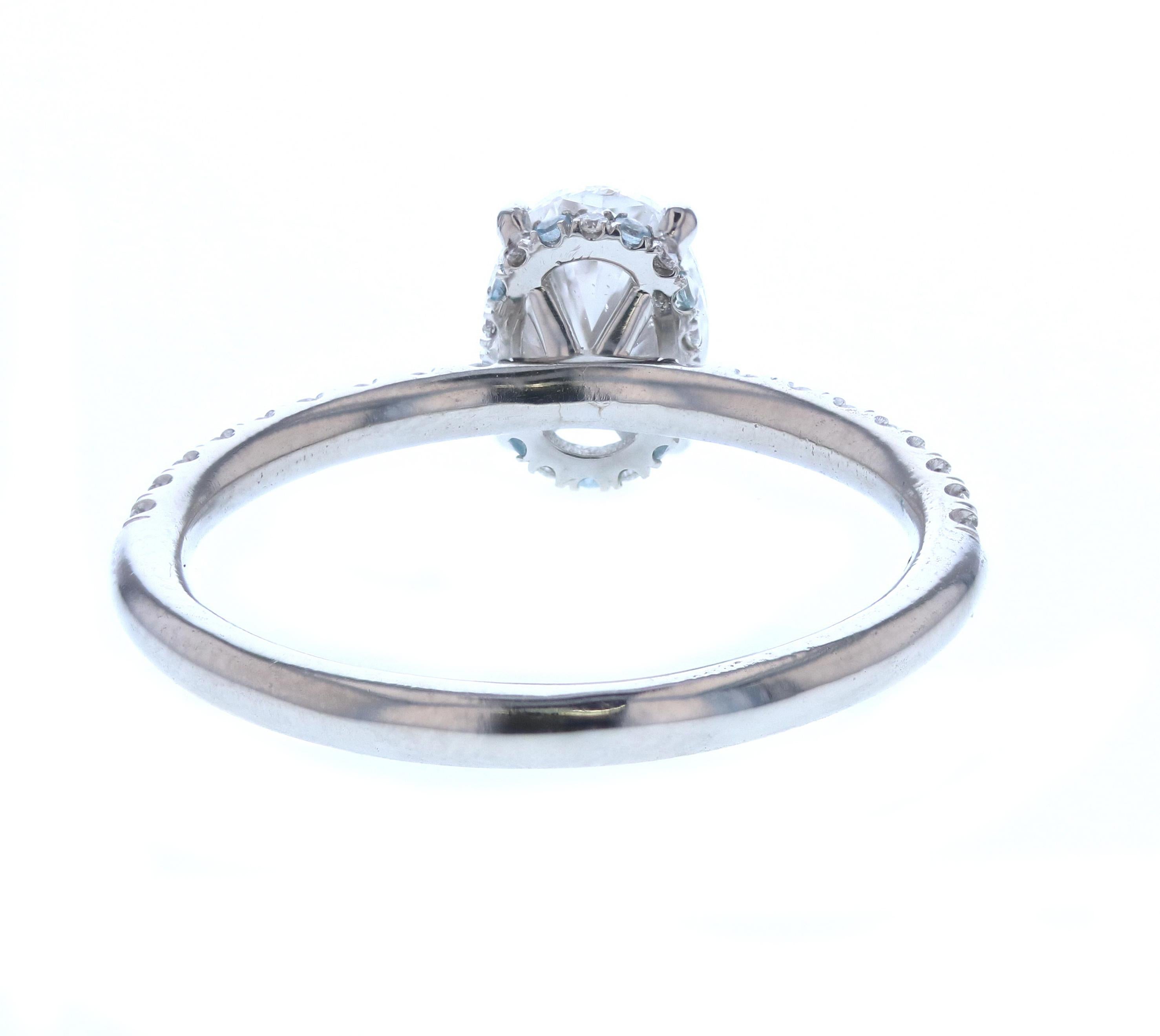 Oval Cut Oval Diamond Engagement Ring with Hidden Diamond Halo ‘GIA Certified’ For Sale