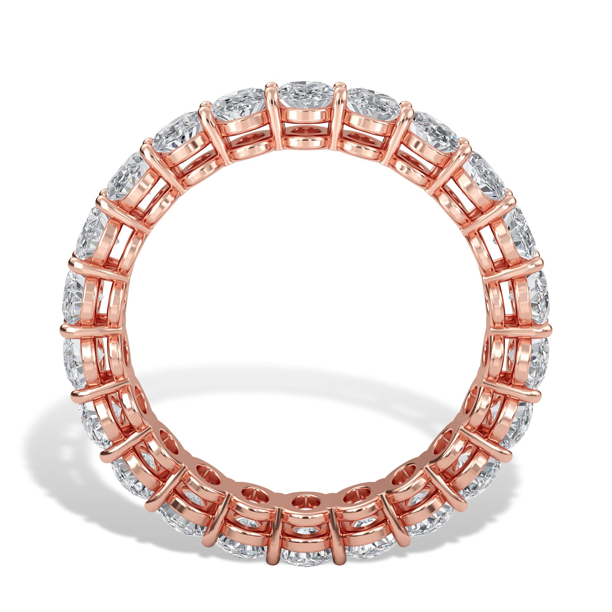 Oval Diamond Eternity Band, Set in 18K Rose Gold In New Condition In Cedarhurst, NY