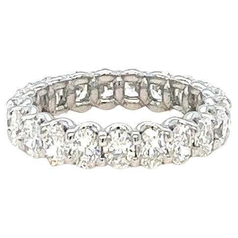 Oval Cut Oval Diamond Eternity Band with Platinum U Setting For Sale