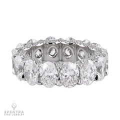 Oval Diamond Eternity Ring in Platinum, 7.70 Carats