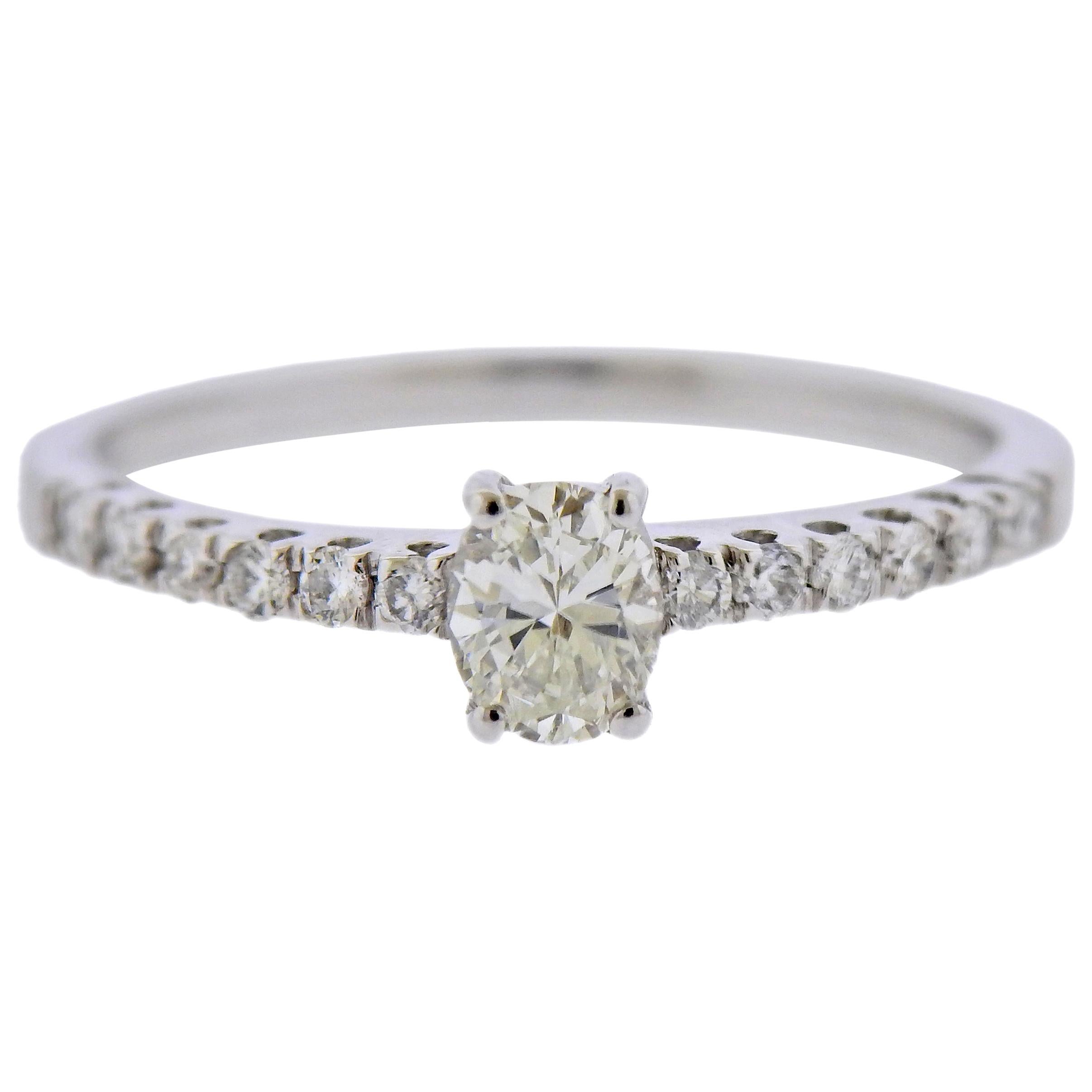 Oval Diamond Gold Engagement Ring For Sale
