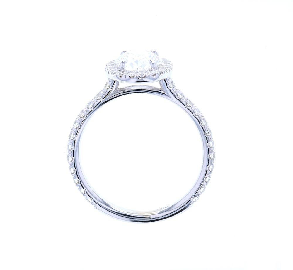 This gorgeous diamond engagement ring features a oval center with a diamond halo and a built-in setting. This style of engagement ring is our most popular and is perfect for any shape center stone.

This style of engagement ring can be made in any
