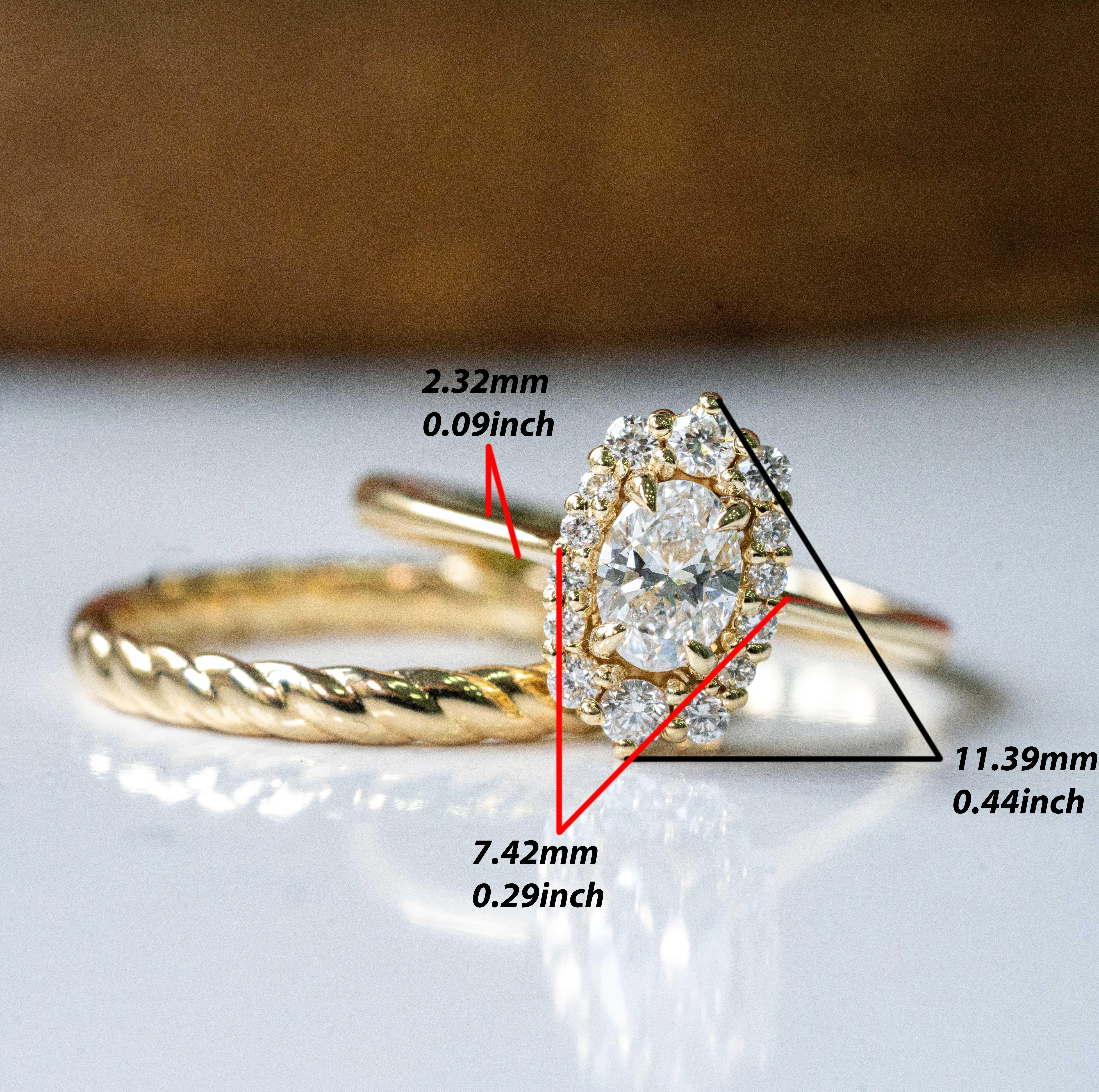 For Sale:  Oval Diamond Halo Engagement Ring 5