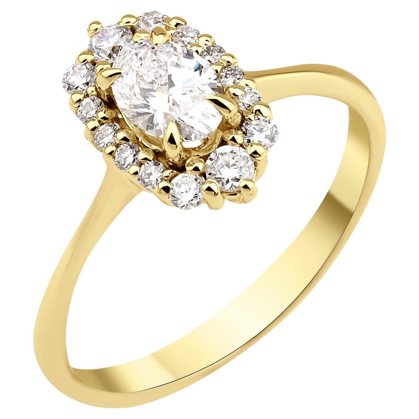 Oval Diamond Halo Engagement Ring