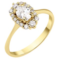 Oval Diamond Halo Engagement Ring