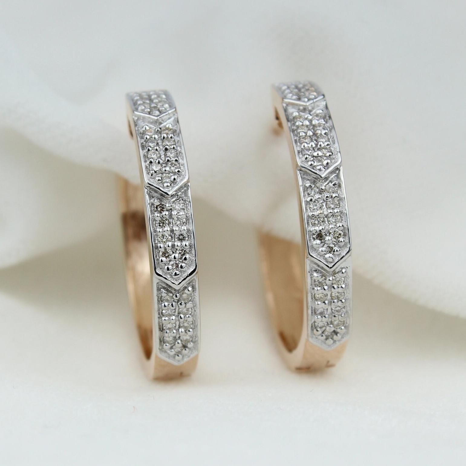 Créoles en or massif 14k avec diamant ovale (certifié) Neuf - En vente à New Delhi, DL