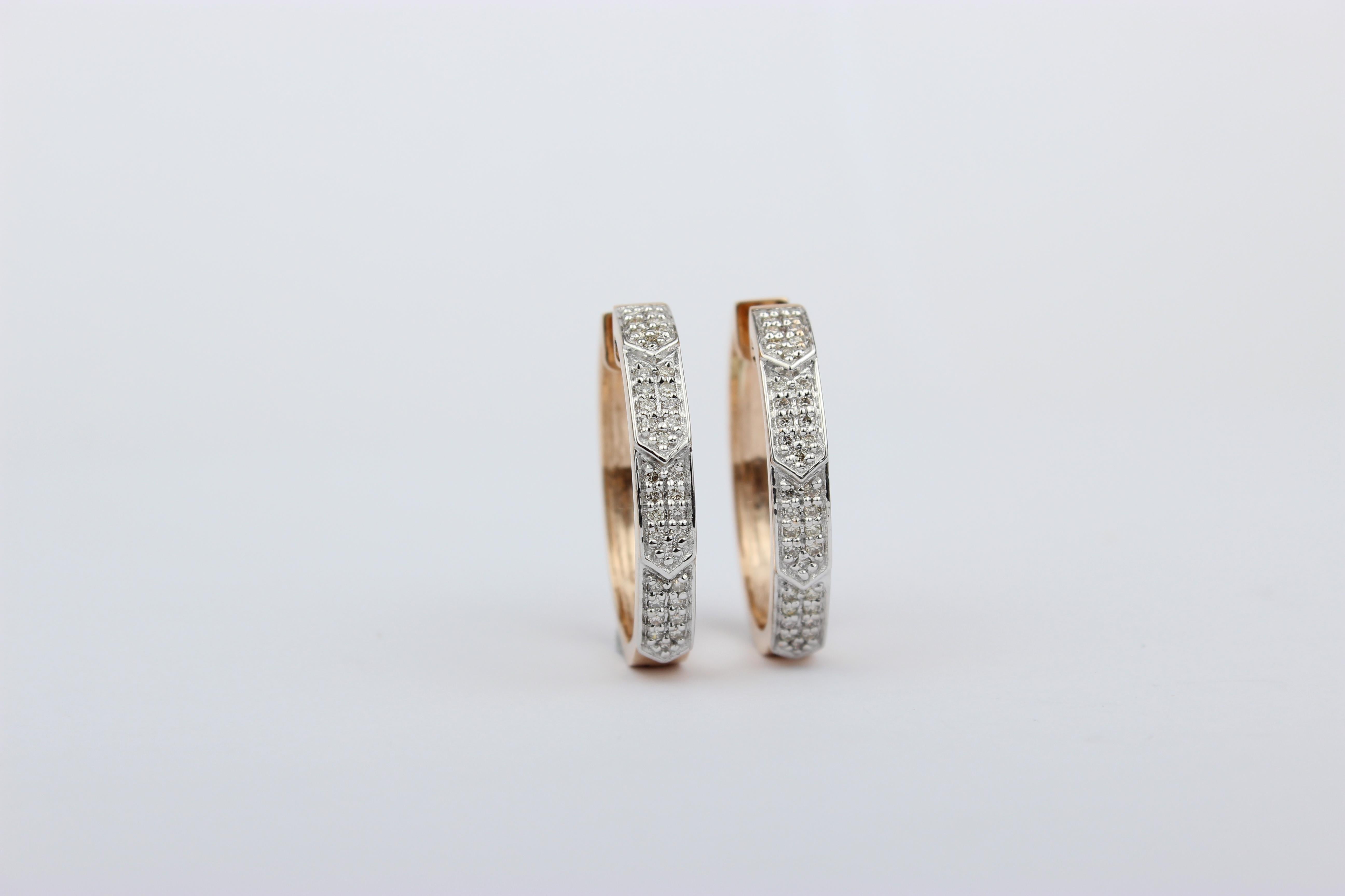 Ovale Diamant-Ohrringe aus 14k massivem Gold (zertifiziert) im Angebot 2
