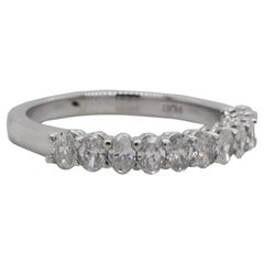 Oval Diamond Partway Band, 0.71 total carat