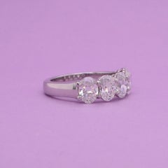 Oval Diamond Partway Band, 2.50 total carat