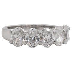 Oval Diamond Partway Band, 2.50 total carat