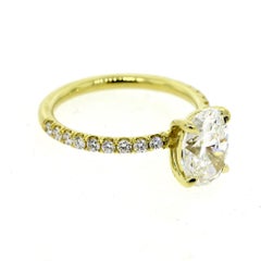 Oval Diamond Pave Engagement Ring 1.20 Carat GIA