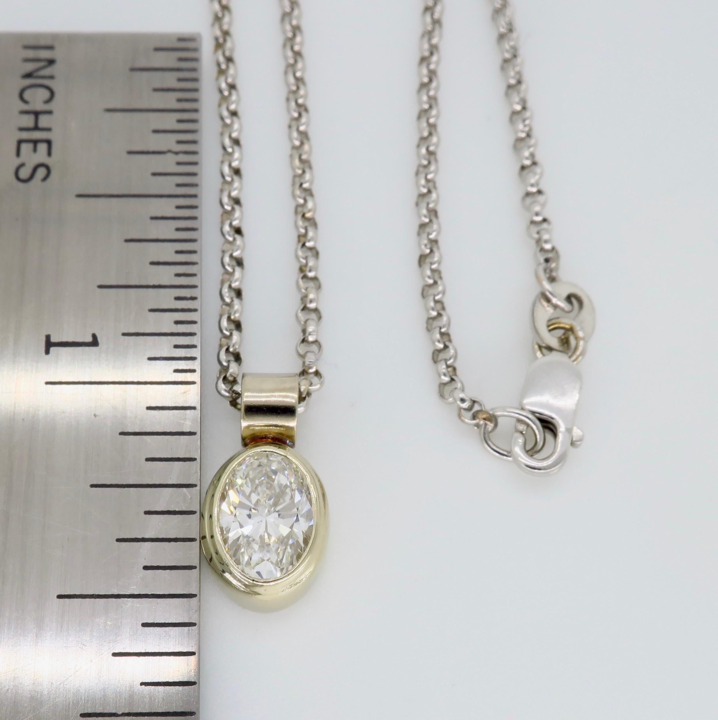 Oval Cut Oval Diamond Pendant Necklace