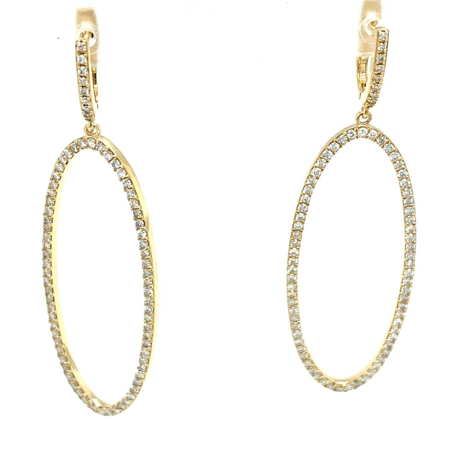 The earrings are made of 18ct Yellow Gold, set with 1.10 carats of Diamonds. This pair of earrings is an elegant, timeless pair that will bring your look to the next level.

Additional Information: 
Total Weight: 7g 
Earring Dimension: 58mm x
