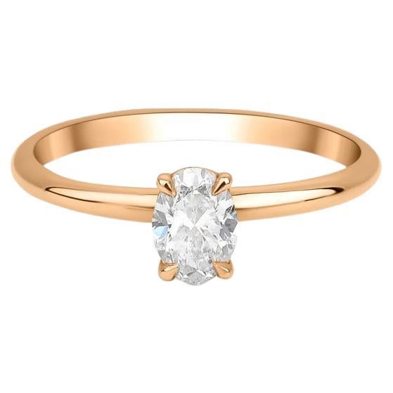 Oval Diamond Solitaire 0.52ct Ring