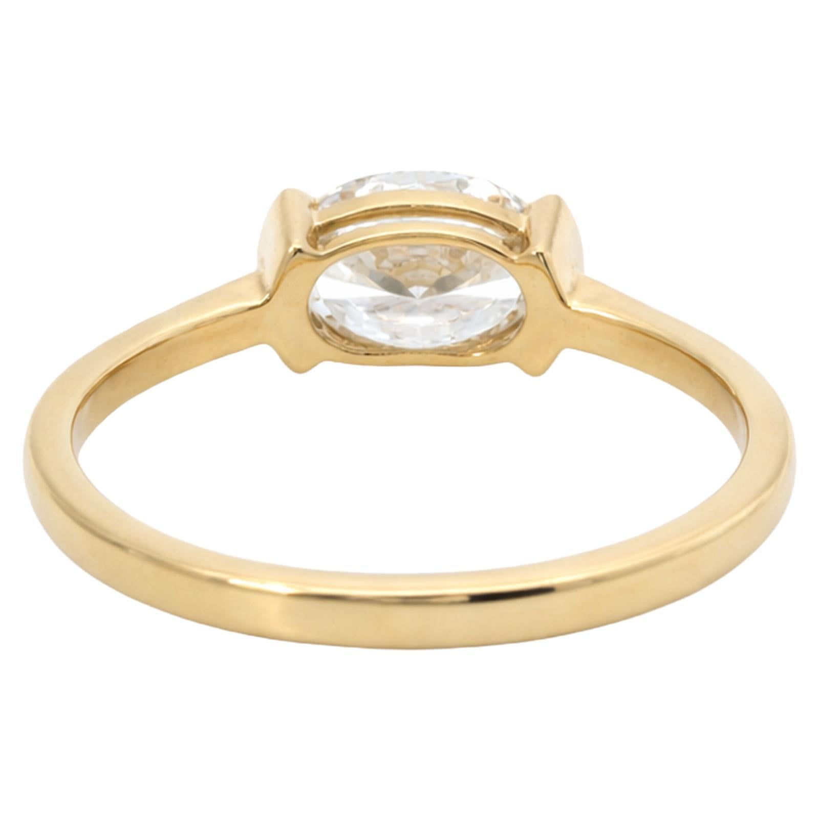 Oval Diamond Solitaire Ring - image 3