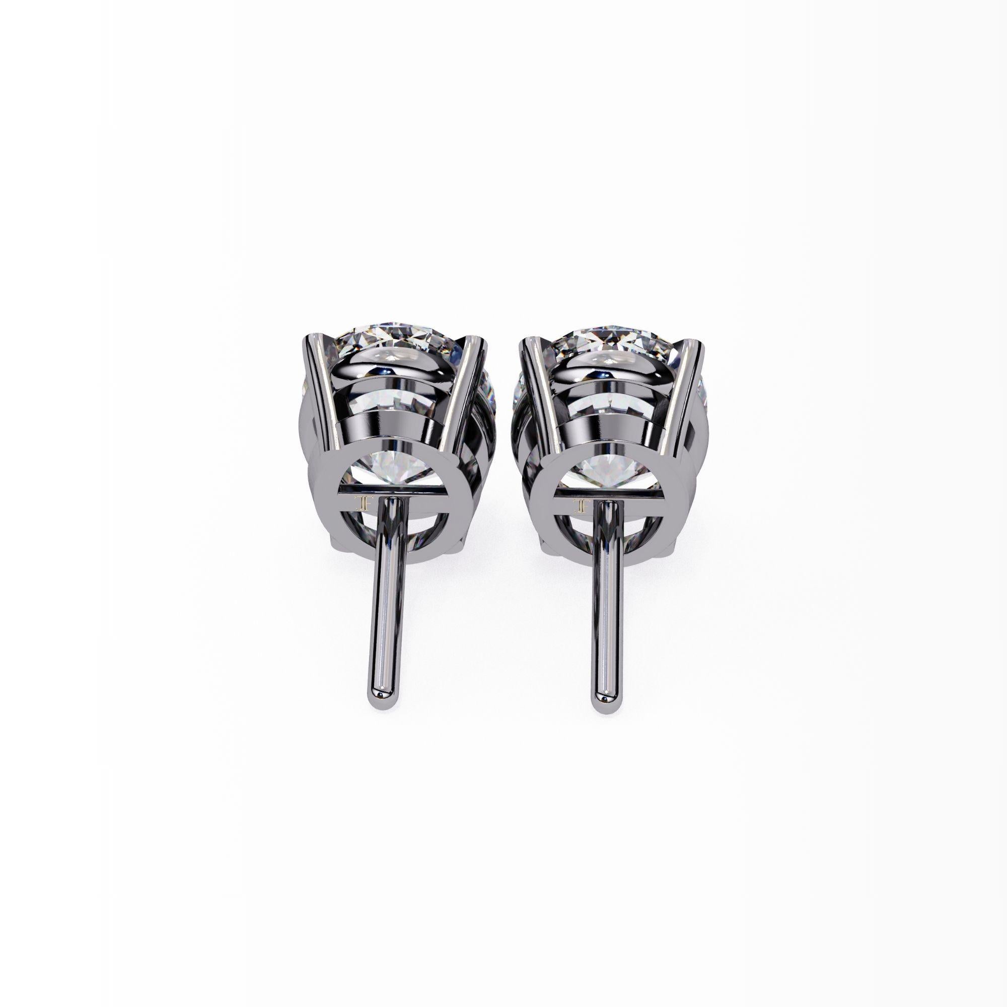 Oval Diamond Studs, 0.40 Carats TW, 14K Solid Gold, Everyday Studs, Pushback For Sale 10