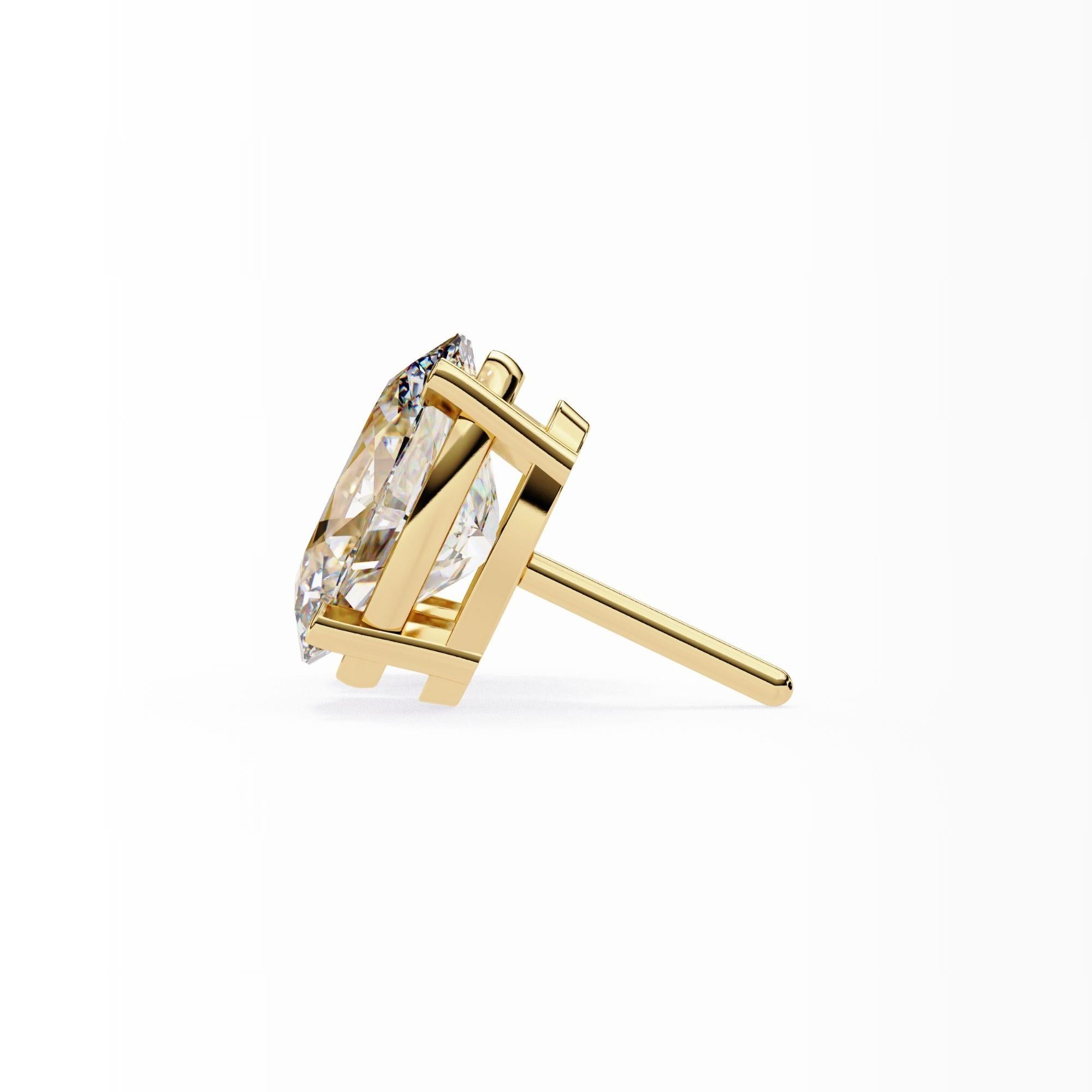 Boucles d'oreilles diamant ovale, 0.40 carats TW, or massif 14K, boucles d'oreilles de tous les jours, Pushback Neuf - En vente à New York, NY
