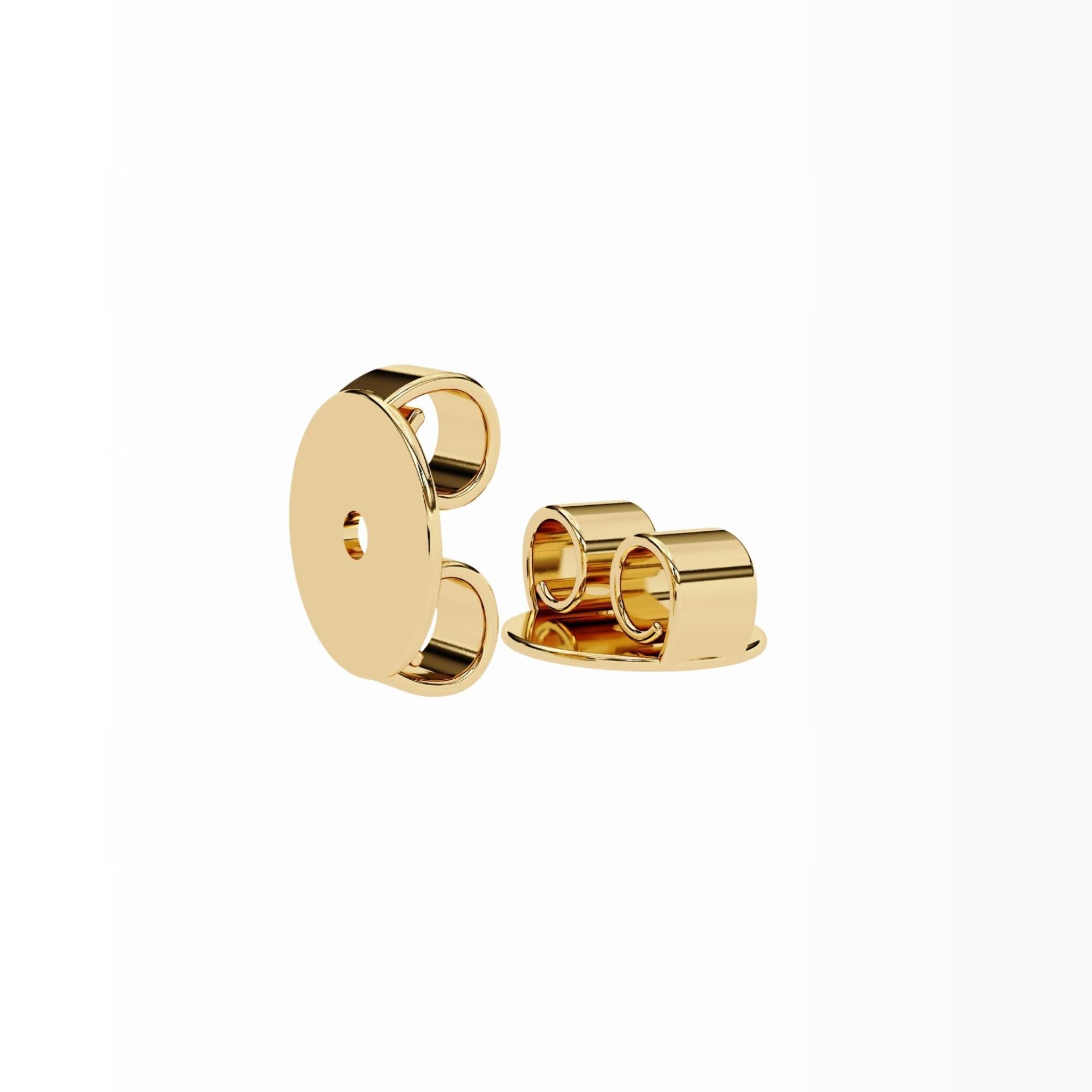 Boucles d'oreilles diamant ovale, 0.40 carats TW, or massif 14K, boucles d'oreilles de tous les jours, Pushback en vente 1