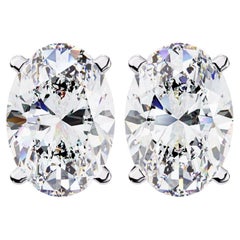 Boucles d'oreilles diamant ovale, 0.40 carats TW, or massif 14K, boucles d'oreilles de tous les jours, Pushback