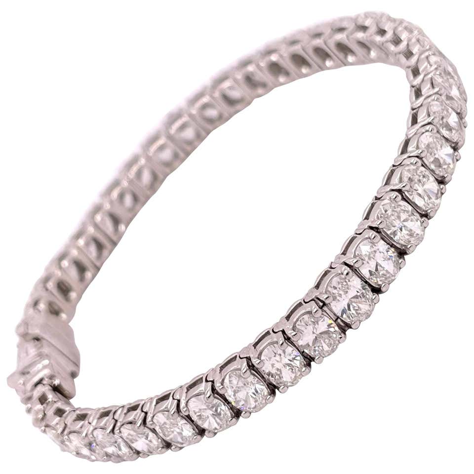 Oval diamond tennis bracelet Clearance