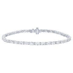 Pulsera de tenis con diamantes ovalados 6,64 quilates 36 diamantes Oro de 18 quilates