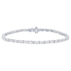 Oval Diamond Tennis Bracelet 6.64 Carats 36 Diamonds 18K Gold