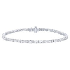 Pulsera de tenis con diamantes ovalados 6,64 quilates 36 diamantes Oro de 18 quilates