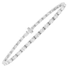 Oval Diamond Tennis Bracelet 6.65 Carats 36 Diamonds 18K Gold