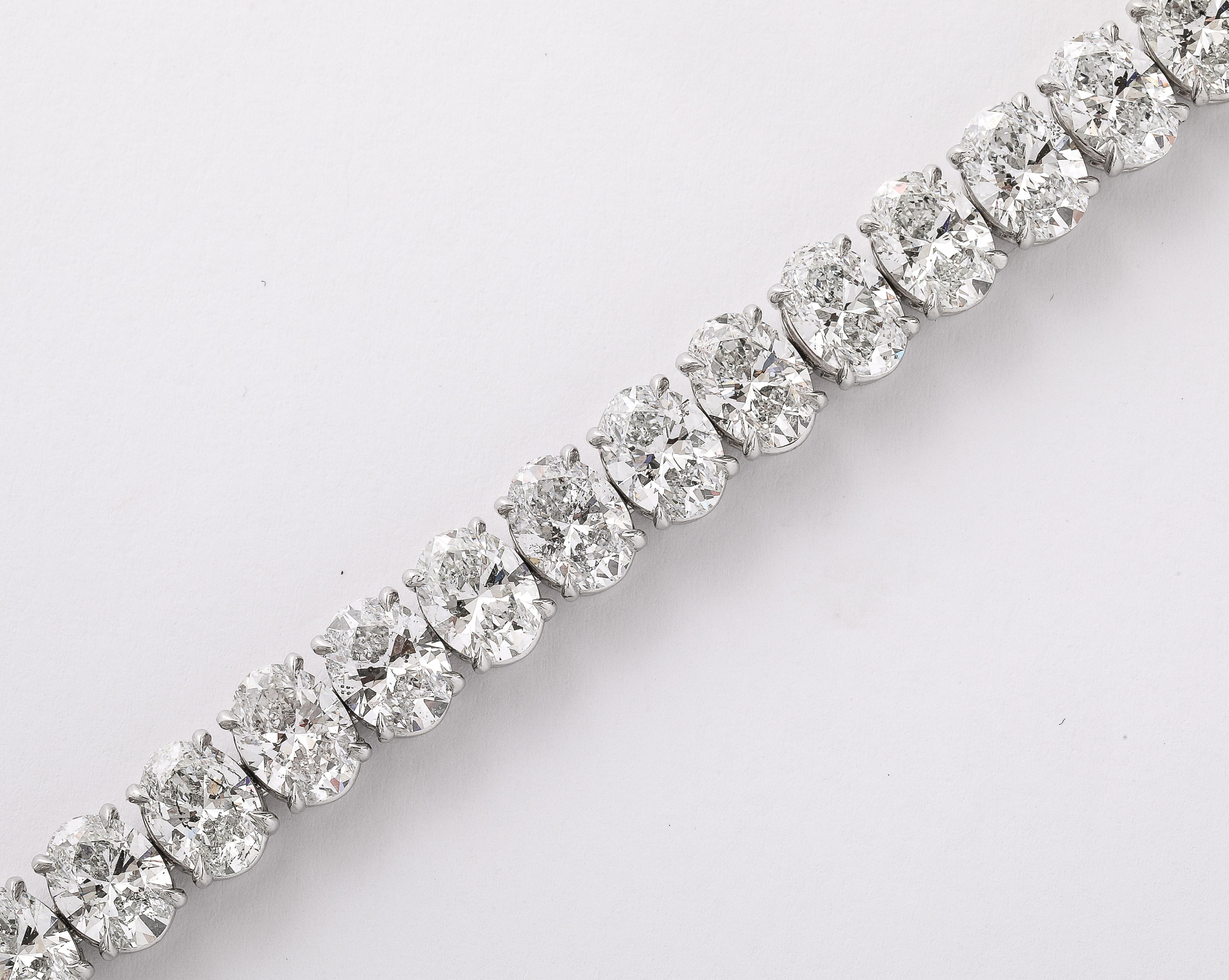 da uomo o donna Bracciale tennis con diamanti ovali in vendita