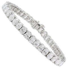 Oval Diamond Tennis Style Bracelet 17.63 Carat Total Weight