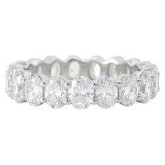 Oval Diamonds 14K (18K Custom) White Gold Accent Eternity Band Ring