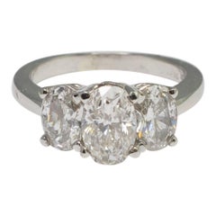 Oval Diamonds and Platinum Trilogy Ring