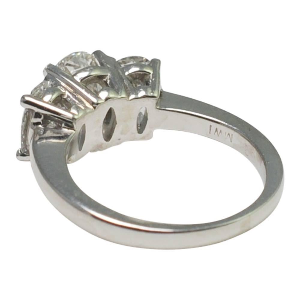 Women's Oval Diamonds and Platinum Trilogy Ring For Sale