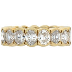 Oval Diamonds Cut 18k Yellow Gold Eternity Band