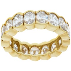 Bracelet d'éternité en or jaune 18K avec diamants ovales taillés
