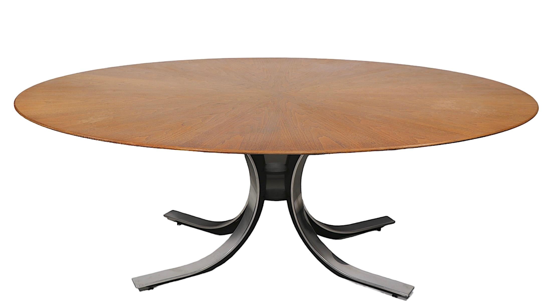 Oval Dining Conference designed by Osvaldo Borsani for Stow Davis c 1970's For Sale 7