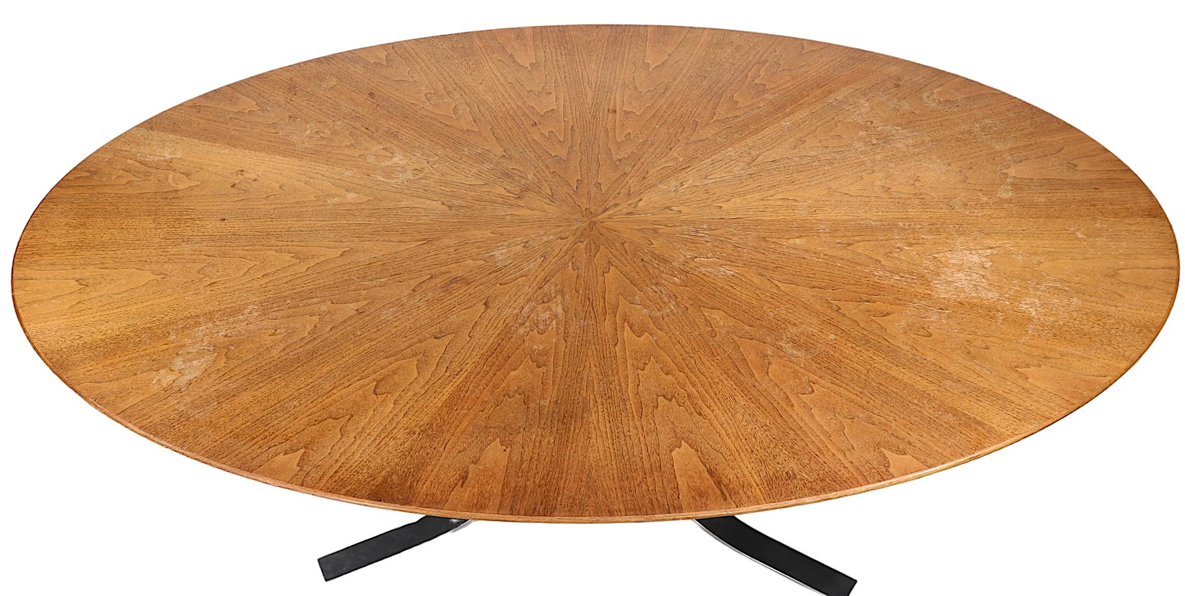 Oval Dining Conference designed by Osvaldo Borsani for Stow Davis c 1970's 9
