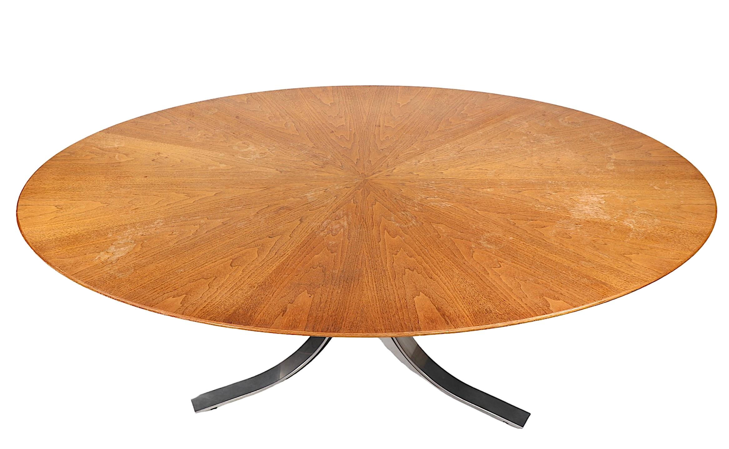 Oval Dining Conference designed by Osvaldo Borsani for Stow Davis c 1970's For Sale 1