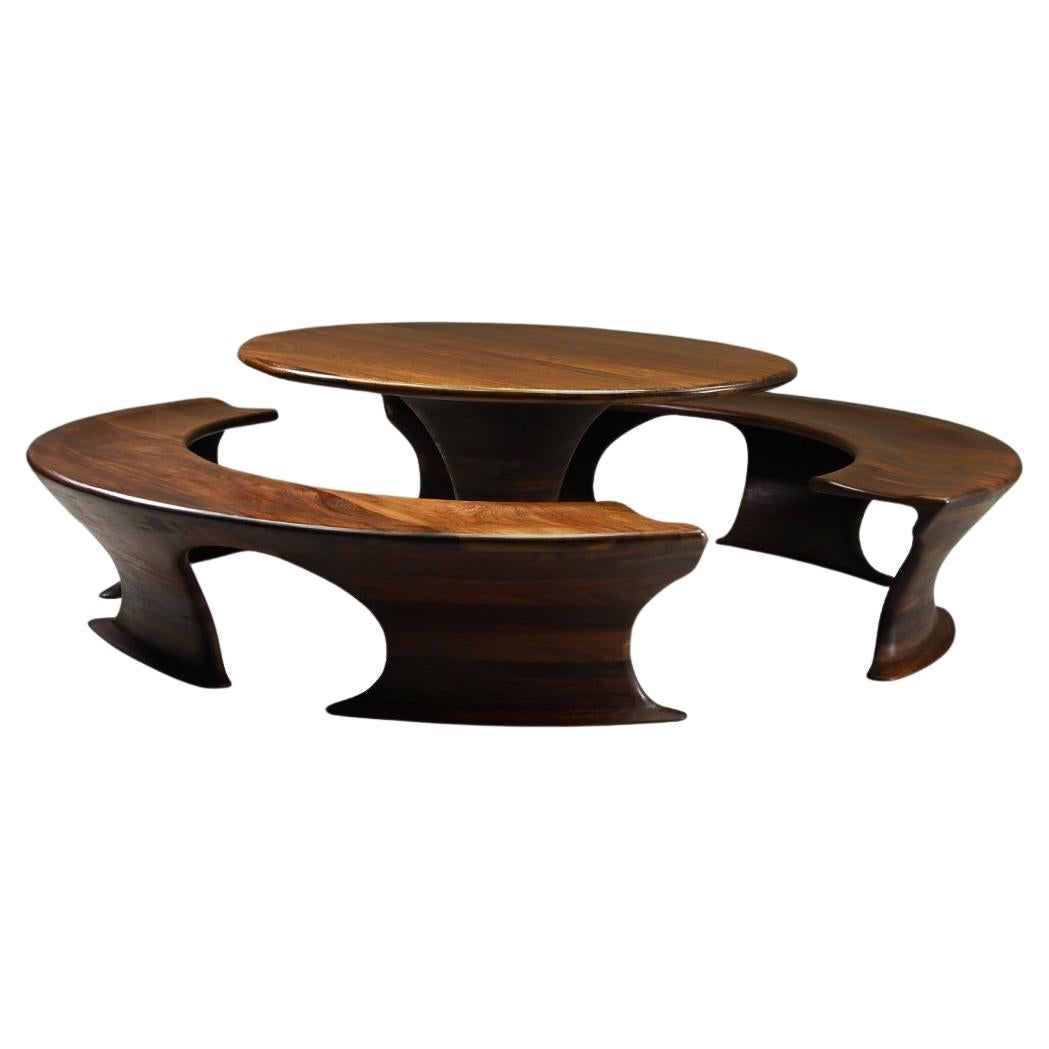 Oval dining set from Marc van Rampeberg for Rampelberg Designs, Kenya Africa. For Sale