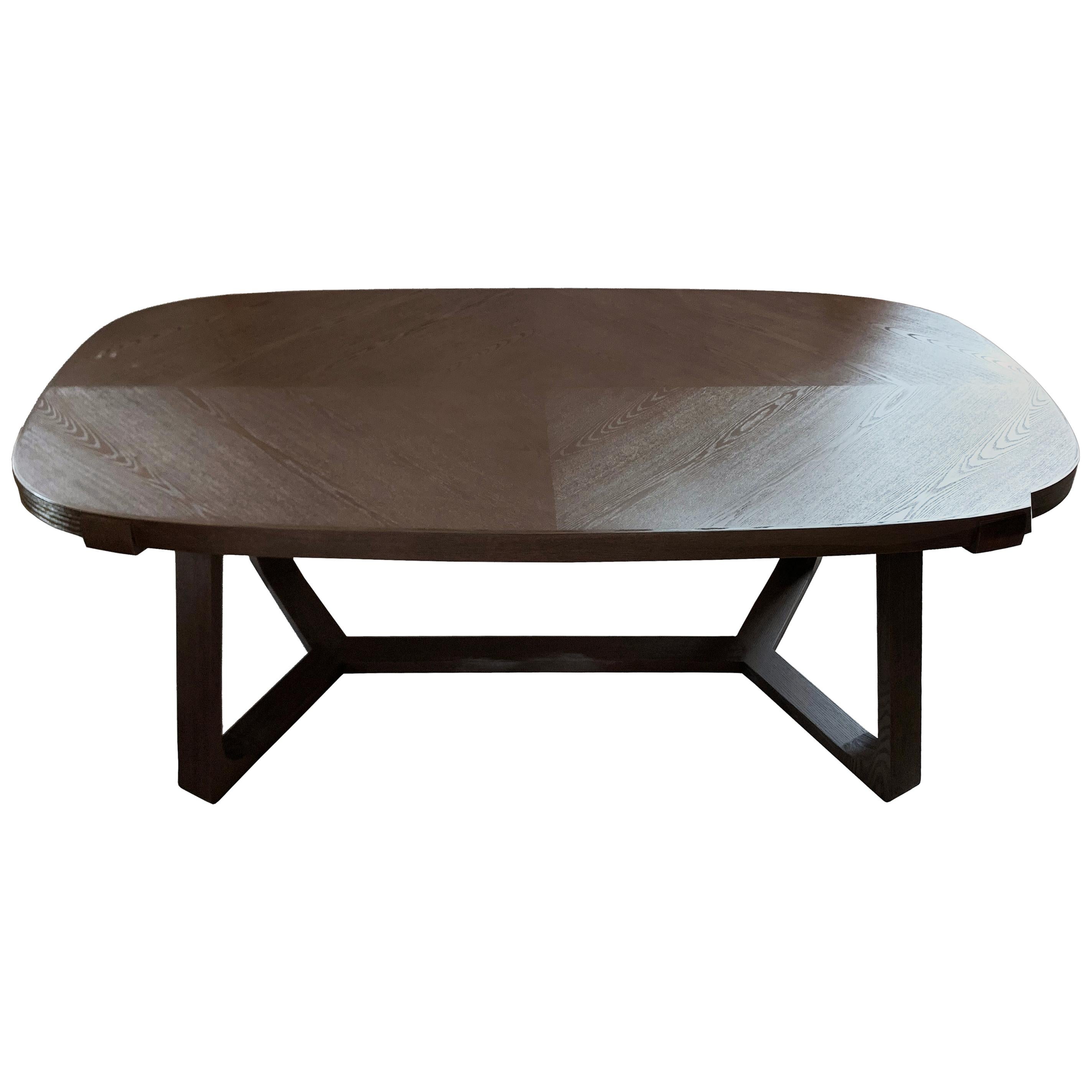 Table de salle à manger ovale 200cm Interlock André Fu Living Brown Oak Modern New
