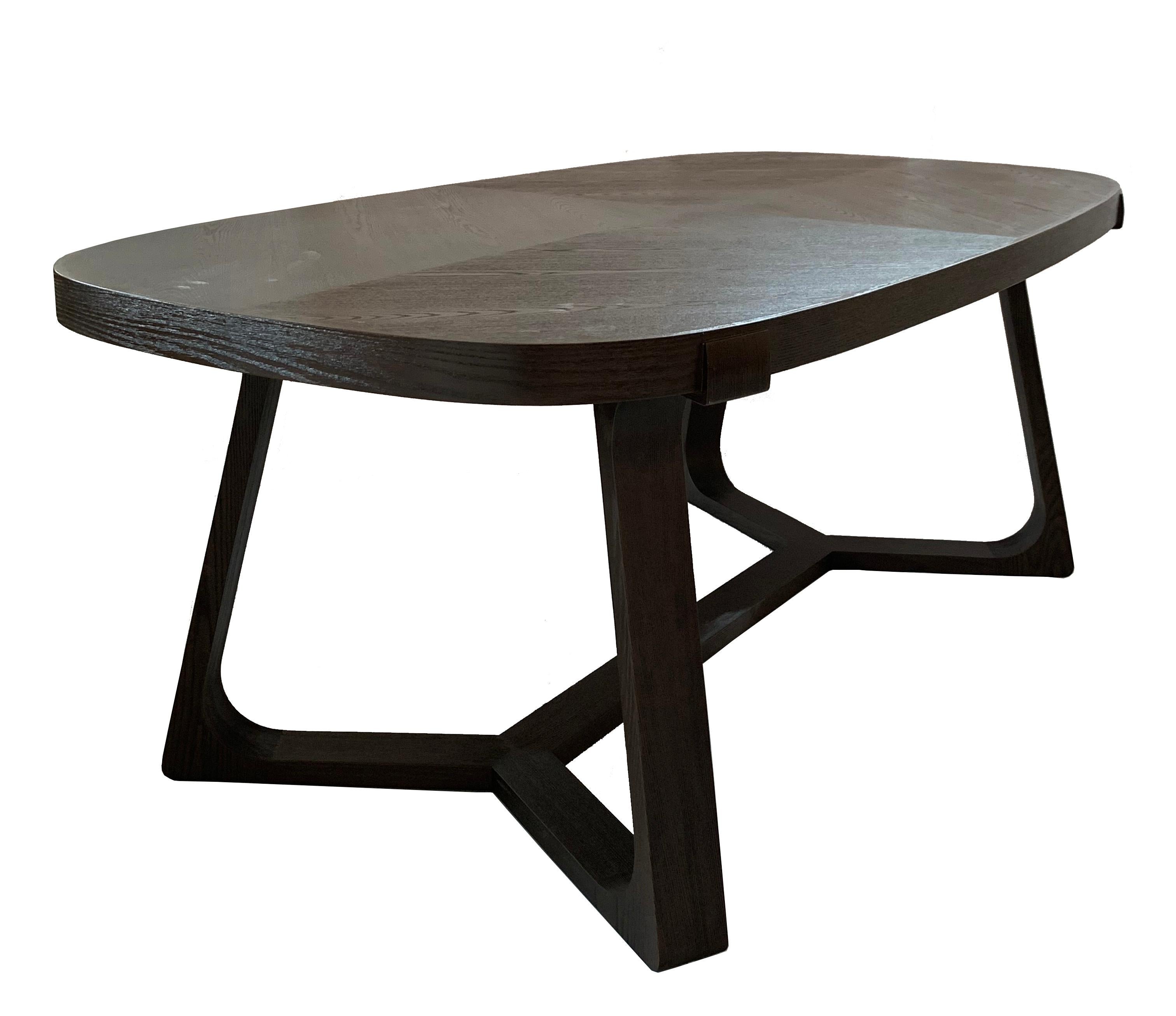 dark wood oval dining table