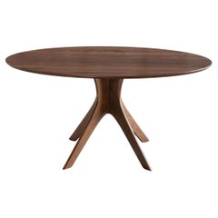 Oval Dining Table 36x48, Midcentury Modern Pedestal Base, Handmade In Walnut
