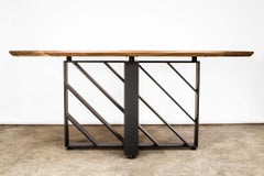 Oval Dining Table, Blackened Steel, Hardwood, Modern, Custom, Semigood