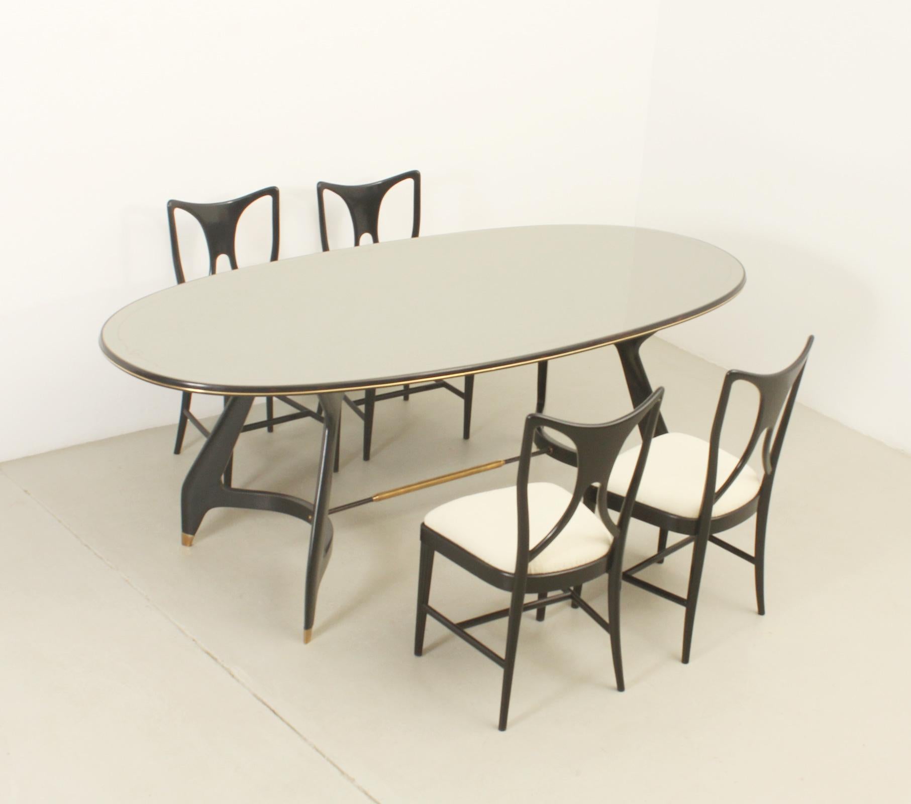 Oval Dining Table by Vittorio Dassi, Italy, 1950's For Sale 5